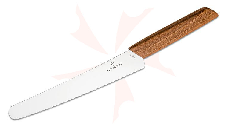 Victorinox Swiss Modern 9 inch Bread and Pastry Knife, Walnut Wood Handle