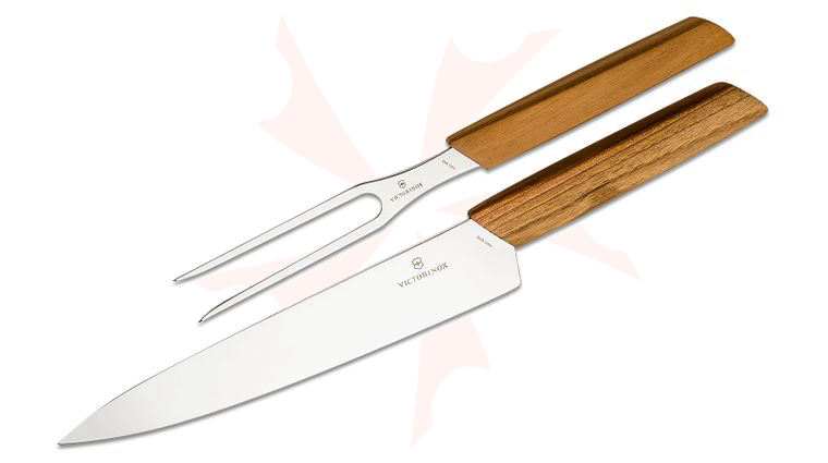Victorinox Swiss Modern 2 Piece Carving Set, Walnut Wood Handles