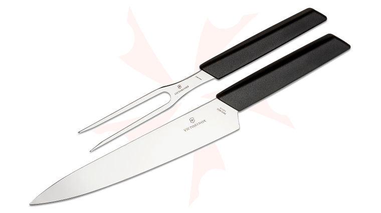 Victorinox Swiss Modern 2 Piece Carving Set, Black Polypropylene Handles