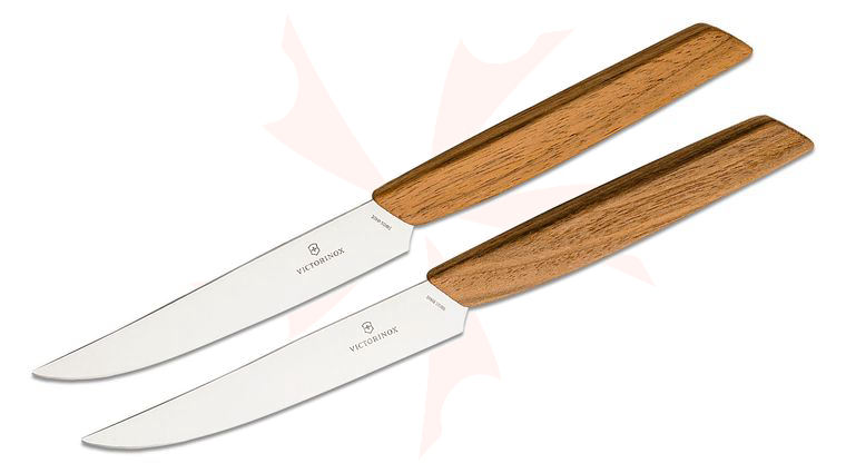 Victorinox Swiss Modern 2 Piece Steak Knife Set, Walnut Wood Handles