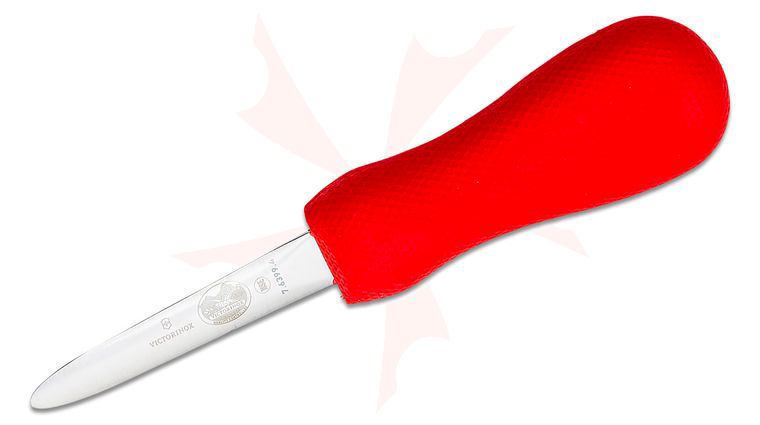 Victorinox Forschner Boston Style 3 inch Oyster Knife, Narrow, Red SuperGrip Handle (Old Sku 44694)