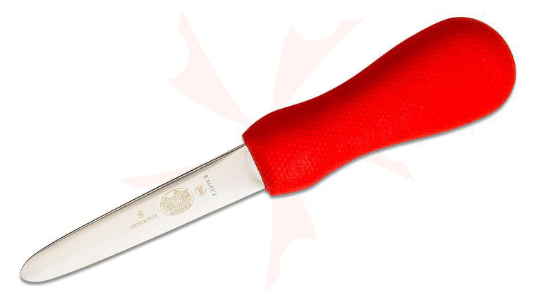 Victorinox Forschner Galveston Style 4 inch Oyster Knife, Red SuperGrip Handle (Old Sku 44695)
