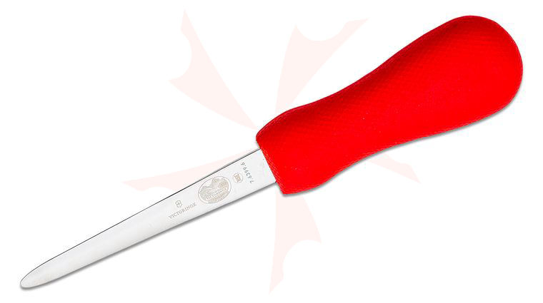 Victorinox Forschner Boston Style-Regular Oyster Knife 4 inch, Red SuperGrip Handle (Old Sku 44696)