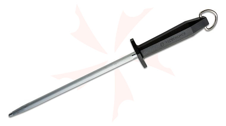 Victorinox Forschner (Swiss Army) Kitchen 10 inch Medium-Fine Sharpening Butcher Steel Black Fibrox Handle