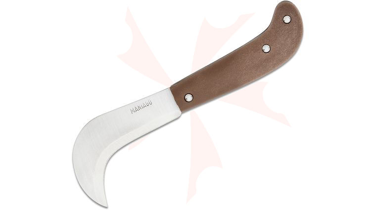 Fox 356/16 B Gardening and Country Slipjoint Folding Knife 2.76 inch C70 Satin Hawkbill Blade, Imitation Wood Handles