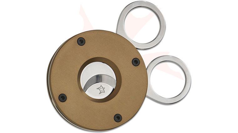 Fox Knives 743 The Circle Cigar Cutter, 12C27 Satin Blade, Bronze Anodized Aluminum