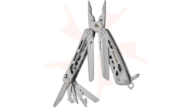 Fox BlackFox BF-206 Fortitude Multi-Tool, 4.17 inch Closed, Stainless Steel, Nylon Pouch