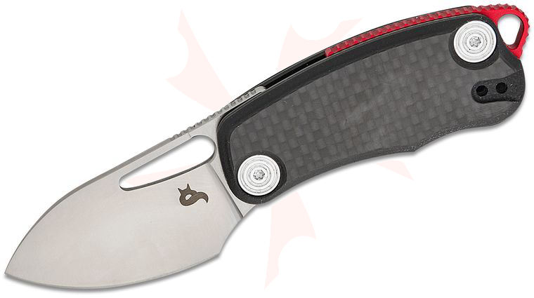 Fox BlackFox BF-763 CF Nix Liner Lock Front Flipper Knife 2.17 inch D2 Satin Drop Point Blade, Carbon Fiber Handles