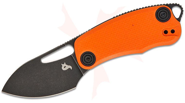 Fox BlackFox BF-763 OR Nix Liner Lock Front Flipper Knife 2.17 inch D2 Black Stonewashed Drop Point Blade, Orange G10 Handles
