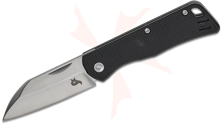 Fox BlackFox BF-785 G10 Teeny Two-Hand Liner Lock Folding Knife 2.5 inch D2 Satin Wharncliffe Blade, Black G10 Handles