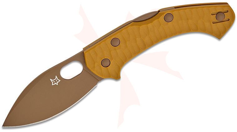 Fox FX-311 CT Jens Anso Zero 2.0 Desert Warrior Lockback Folding Knife 2.76 inch Becut Tan Drop Point Blade, Coyote Tan FRN Handles