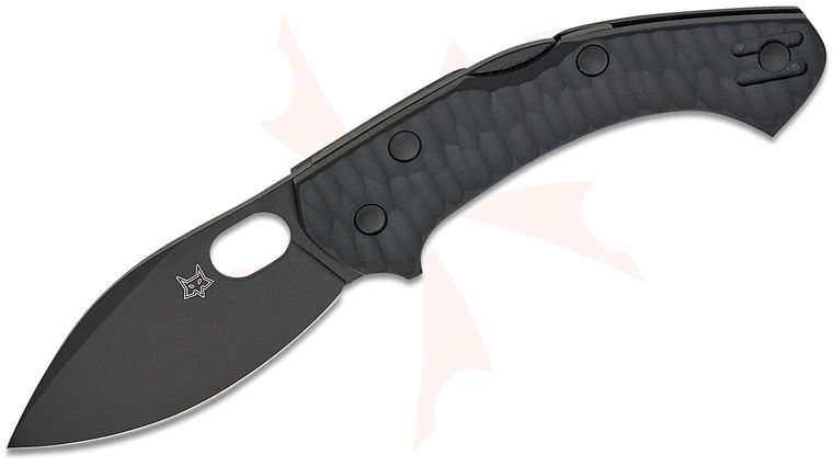 Fox FX-311 B Jens Anso Zero 2.0 Desert Warrior Lockback Folding Knife 2.76 inch Becut Black Drop Point Blade, Black FRN Handles