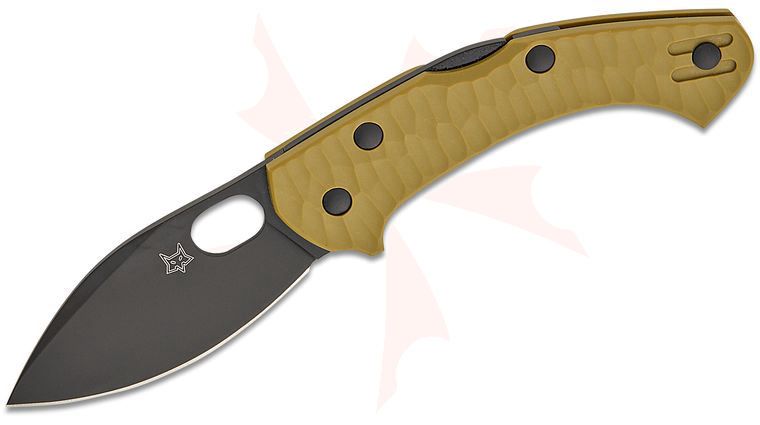 Fox FX-311 OD Jens Anso Zero 2.0 Desert Warrior Lockback Folding Knife 2.76 inch Becut Black Drop Point Blade, OD Green FRN Handles