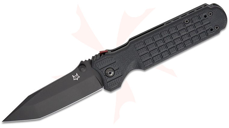 Fox FKMD FX-449 B Predator Evolution Liner Lock Folding Knife 3.54 inch Niolox Black Tanto Blade, Black FRN Handles