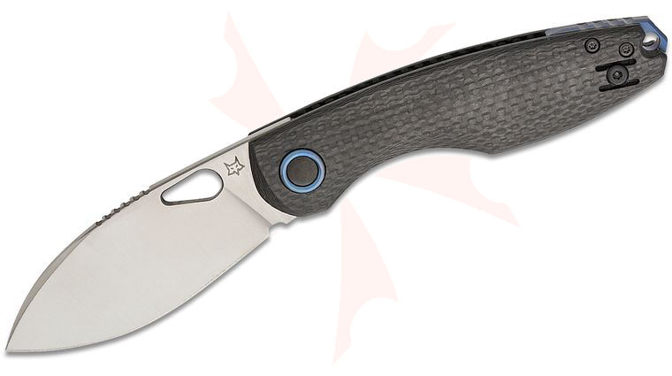 Fox FX-530 CF Jesper Voxnaes Chilin Liner Lock Folding Knife 3.15 inch M398 Satin Drop Point Blade, 3K Carbon Fiber Handles