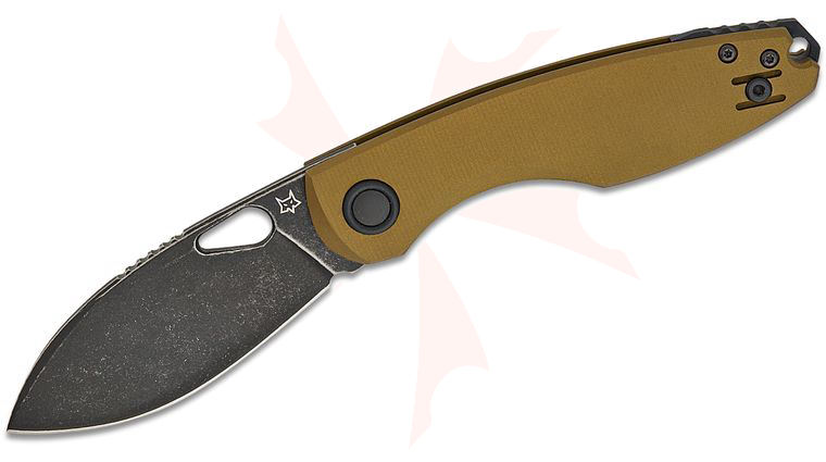 Fox FX-530 ALOD Jesper Voxnaes Chilin Liner Lock Folding Knife 3.15 inch N690co Black Stonewashed Drop Point Blade, Green Aluminum Handles