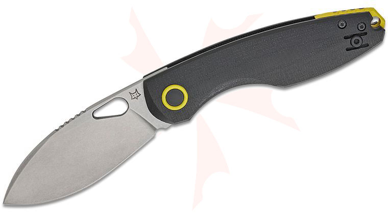 Fox FX-530 G10B Jesper Voxnaes Chilin Liner Lock Folding Knife 3.15 inch N690co Stonewashed Drop Point Blade, Black G10 Handles