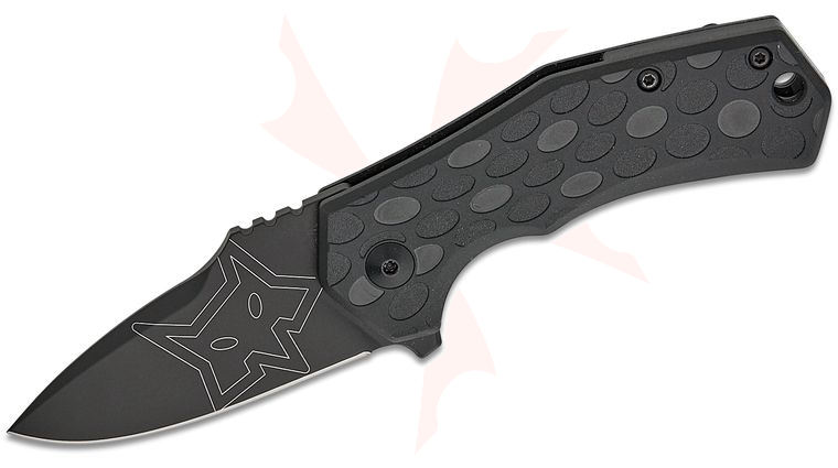 Fox FX-540 B Italico Liner Lock Flipper Knife 2.36 inch N690 Black Drop Point Blade, Black FRN Handles