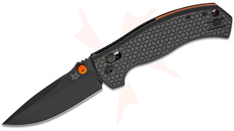 Fox FX-560 CFOR Les George Anzu Crossbar Lock Folding Knife 3.15 inch CPM-MagnaCut Black Drop Point Blade, Milled 3k Twill Carbon Fiber Handles