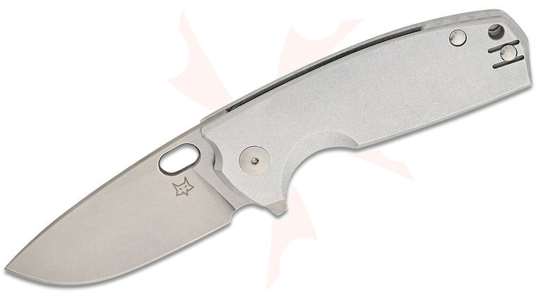 Fox FX-604 ALSW Jesper Voxnaes Core Liner Lock Flipper Knife 3.15 inch Elmax Stonewashed Drop Point Blade, Stonewashed Aluminum Handles