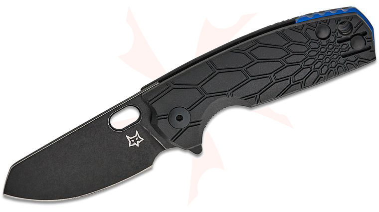 Fox FX-608 B Jesper Voxnaes Baby Core Liner Lock Flipper Knife 2.36 inch N690Co Black Stonewashed Modified Sheepsfoot Blade, Black G10 Handles