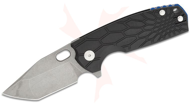 Fox FX-612 BS Jesper Voxnaes Core Liner Lock Flipper Knife 3.15 inch N690 Stonewashed Tanto Blade, Black FRN Handles