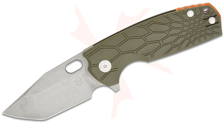 Fox FX-612 ODS Jesper Voxnaes Core Liner Lock Flipper Knife 3.15 inch N690 Stonewashed Tanto Blade, OD Green FRN Handles