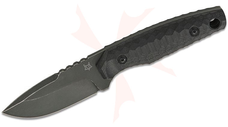 Fox FX-627 G10B KS Fixed Blade Knife 3.15 inch Niolox Black Stonewashed Drop Point Blade, Black Milled G10 Handles, Kydex Sheath