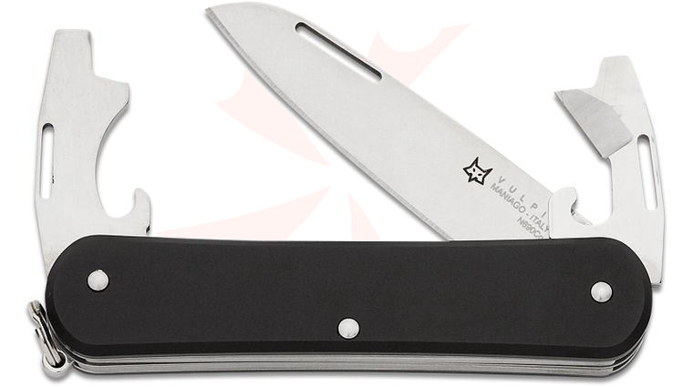 Fox Knives FX-VP130-3 BK Vulpis 3 Multi-Tool, N690 Blade, Black Anodized Aluminum Handles, 2.91 inch Closed