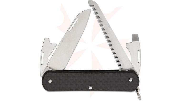 Fox Knives FX-VP130-S4 CF Vulpis S4 Multi-Tool, M390 Blade, Carbon Fiber Handles, 2.91 inch Closed