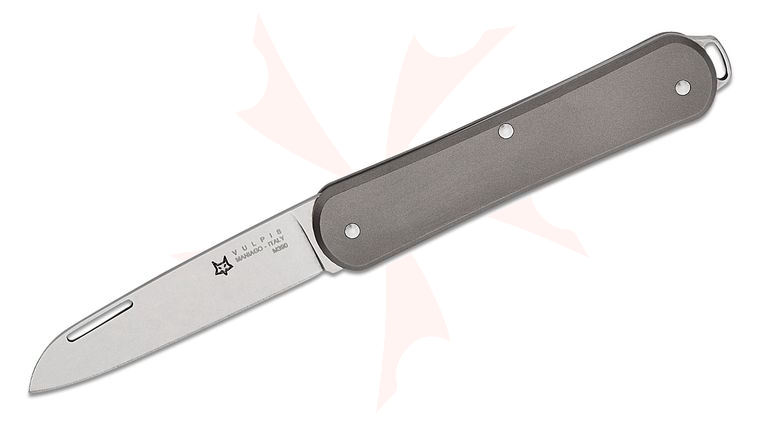 Fox Knives FX-VP130 TI Vulpis Slipjoint Folding Knife 2.17 inch M390 Polished Wharncliffe Blade, Titanium Handles