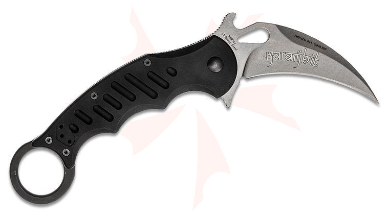 Fox 478BSW Folding Karambit Flipper 3.2 inch Stonewashed N690Co Plain Blade, Aluminum Handles