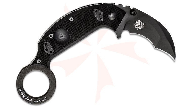 Fox 590 Derespina Folding Karambit 2.5 inch N690 Black Blade, G10 Handles