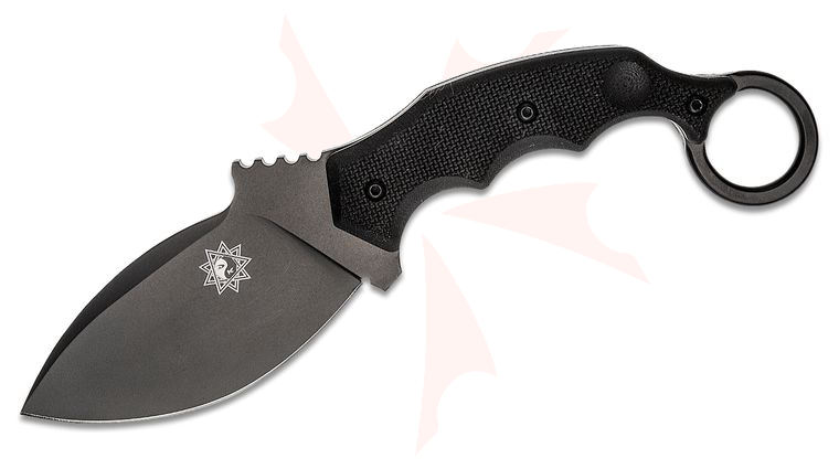 Fox 637 T Parong Fixed Blade Knife 3.75 inch N690Co Plain Blade, G-10 Handles, Black Kydex Sheath