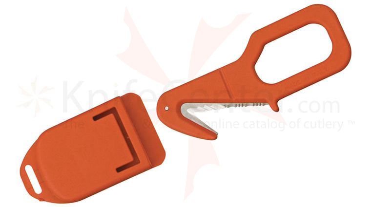 Fox 640/1 Rescue Emergency Tool 2 inch Serrated Blade, Red Kydex Handle and Sheath