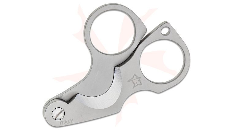 Fox 747 Knives Figaro Cigar Cutter, Satin 420 Stainless Steel Guillotine Blade, Leather Sheath
