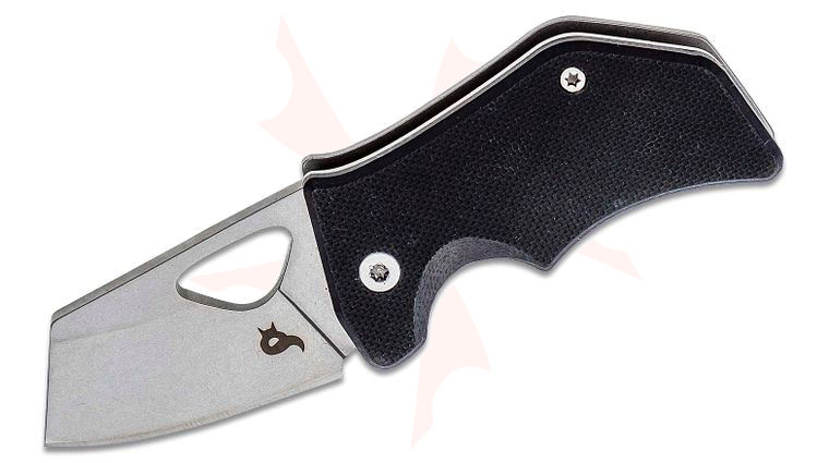 Fox BlackFox BF-752 Kit Folding Knife 1.97 inch 440C Stonewashed Sheepsfoot Blade, Black G10 and Stainless Steel Handles