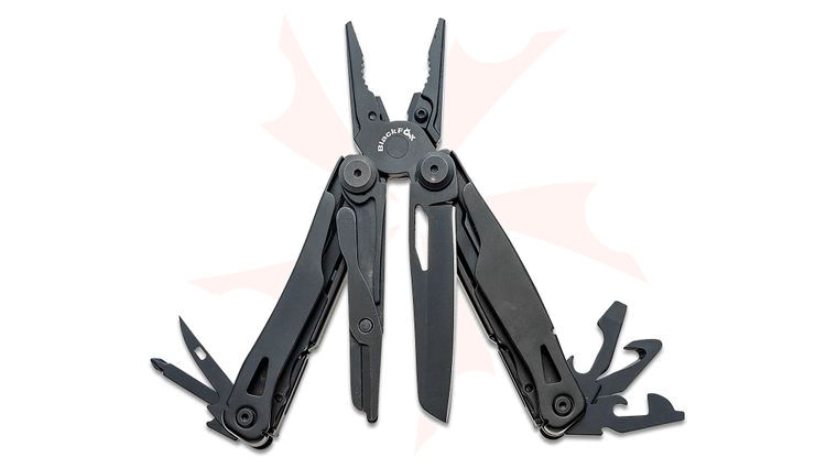 Fox BlackFox BF-204 Resilience Multi-Tool, 4.17 inch Closed, Black Stainless Steel, Nylon Pouch