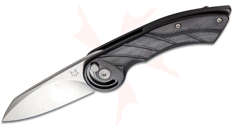 Fox FX-550 G10B Radius Folding Knife 2.95 inch N690Co Stonewashed Plain Blade, Black G10 Handles with Black Backspacer