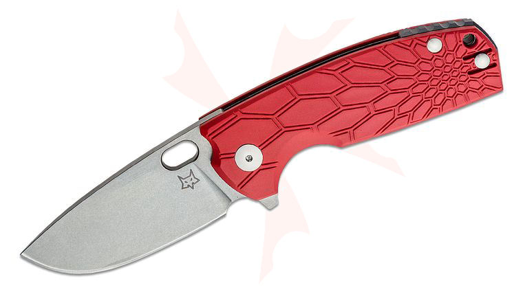 Fox FX-604 R Jesper Voxnaes Core Flipper Knife 3.15 inch N690 Stonewashed Plain Blade, Red FRN Handles
