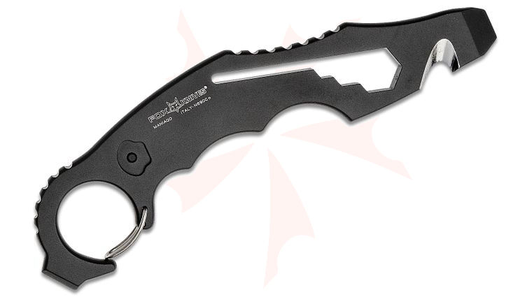 Fox FKMD FX-801 MK Doug Marcaida MK Tool Fixed Rescue Multi-Tool with Carabiner, Black