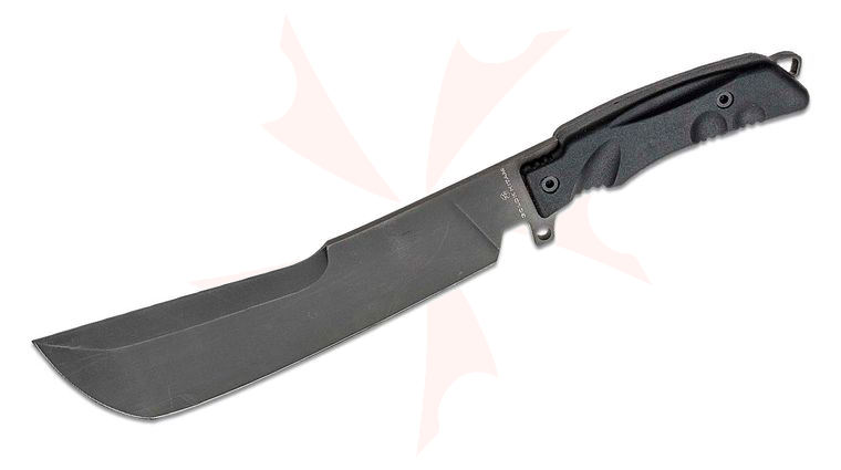 Fox FX-9CM02B Golok Hitam Machete 8.86 inch N690Co Gunmetal PVD Blade, Black Forprene Handles, Nylon Sheath