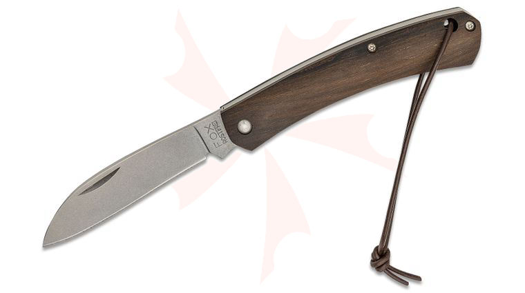 Fox FX-230 ZW Nauta Slipjoint Folding Knife 3.30 inch 420C Stonewash Plain Blade, Zircote Wood Handles