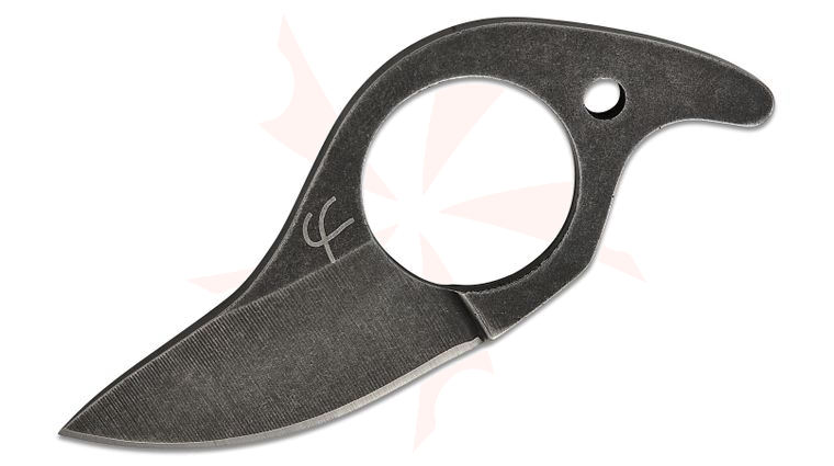 Fred Perrin 1907 Neck Knife 1.75 inch Black Stonewashed Drop Point Blade, One-Piece Construction, Kydex Sheath