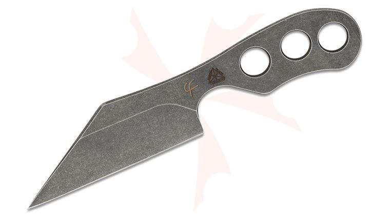 Fred Perrin Limited Edition Fusion Slim Neck Knife 3.25 inch Black Stonewashed Wharncliffe Blade, One-Piece Construction, Kydex Sheath