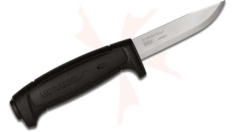 Morakniv Mora of Sweden Basic 511 3.625 inch Carbon Steel Plain Blade, Black Polymer Handle, Black Polymer Sheath
