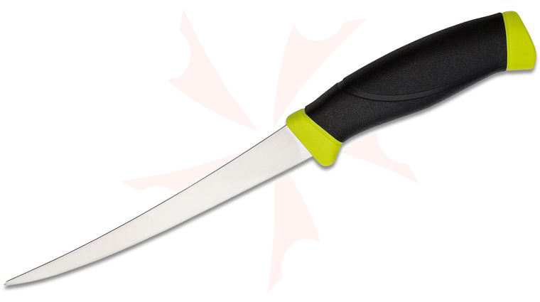 Morakniv Mora of Sweden 155 Fishing Comfort Fillet Knife 5.9 inch Stainless Steel Blade, Neon Yellow/Black Rubberized Handle