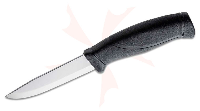 Morakniv Mora of Sweden Black Companion Knife 4 inch Stainless Steel Blade, Rubber Handle, Polymer Sheath