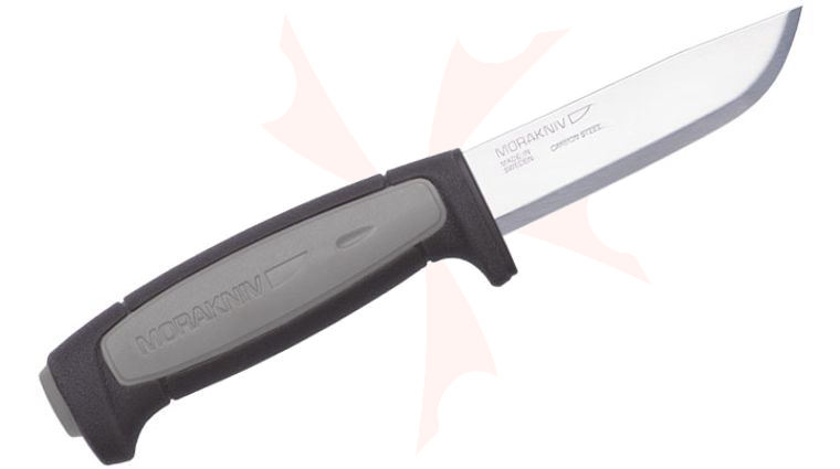 Morakniv Mora of Sweden Robust 3-5/8 inch Carbon Steel Blade, Gray and Black TPE Rubber Handle