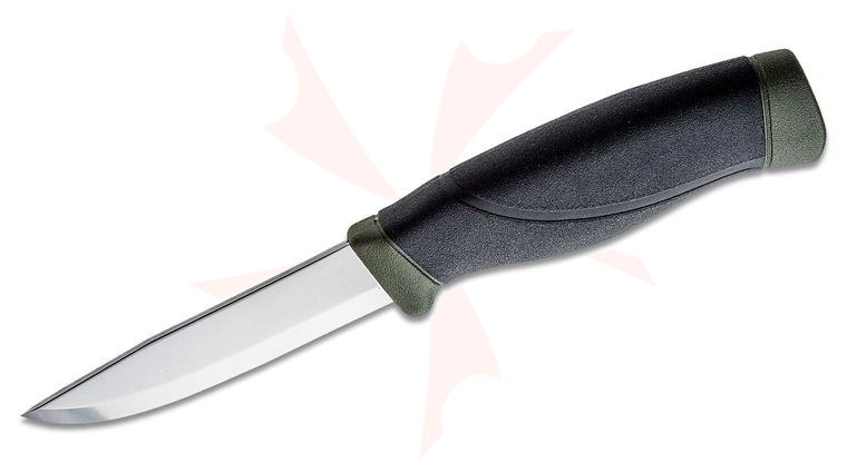 Morakniv Mora of Sweden Heavy Duty Military Green Companion Knife 4 inch Carbon Steel Blade, Rubber Handle, Polymer Sheath